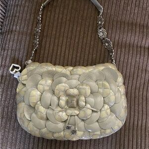 Brighton “Rosalie Shine” E332535 Bag/Purse, Rose Leather Flower 3D petals
